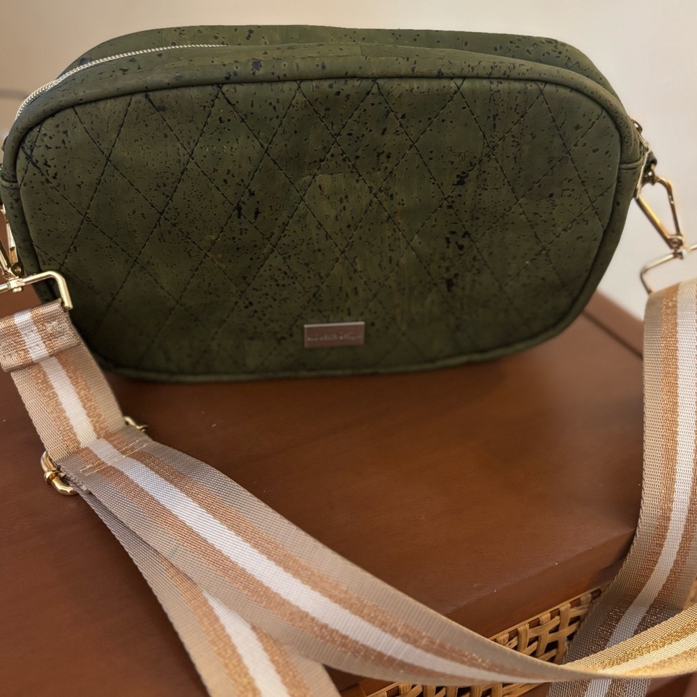 Olive Quilted Crossbody Bag